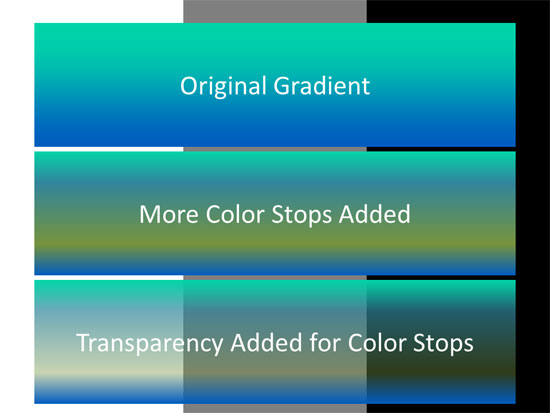 Add colors and transparency to your gradient stops